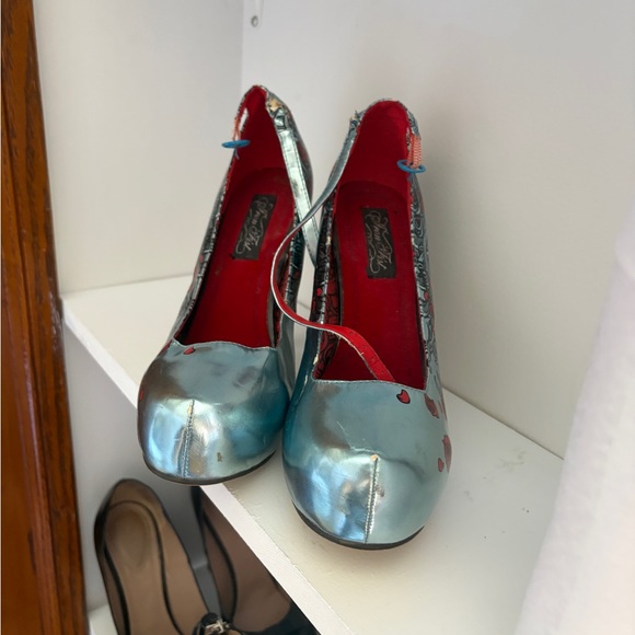 Blue Metallic Platform Heels Iron Fist - Picture 4 of 6